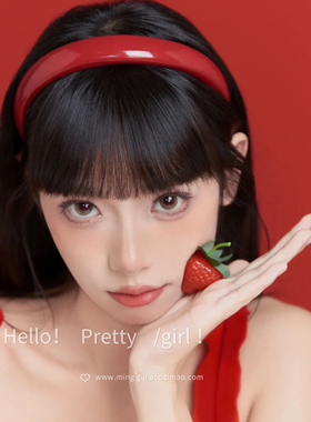 高级感安可拉红色发箍高颅顶外出百搭发旅头箍女2024新款发窟头饰