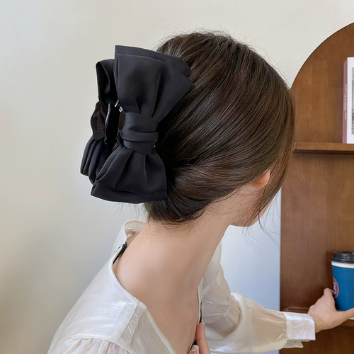 Двусторонная большая заколка-крабик с бантиком, акула, заколка для волос, изысканный стиль, французский стиль