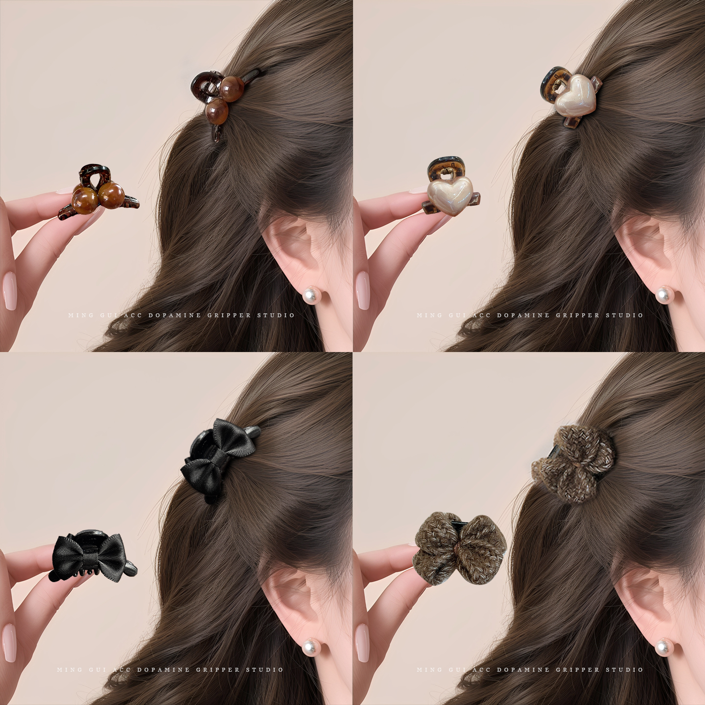 甜美公主头侧边小夹子头饰~