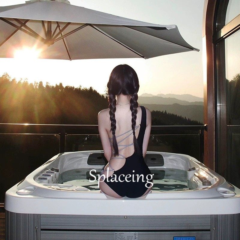 Splaceing泳衣女单肩连体泳衣性感露腰绑带美背温泉海边度假泳衣,运动/瑜伽/健身/球迷用品,连体泳衣,淘宝优惠券,粉丝福利购,淘宝优惠卷