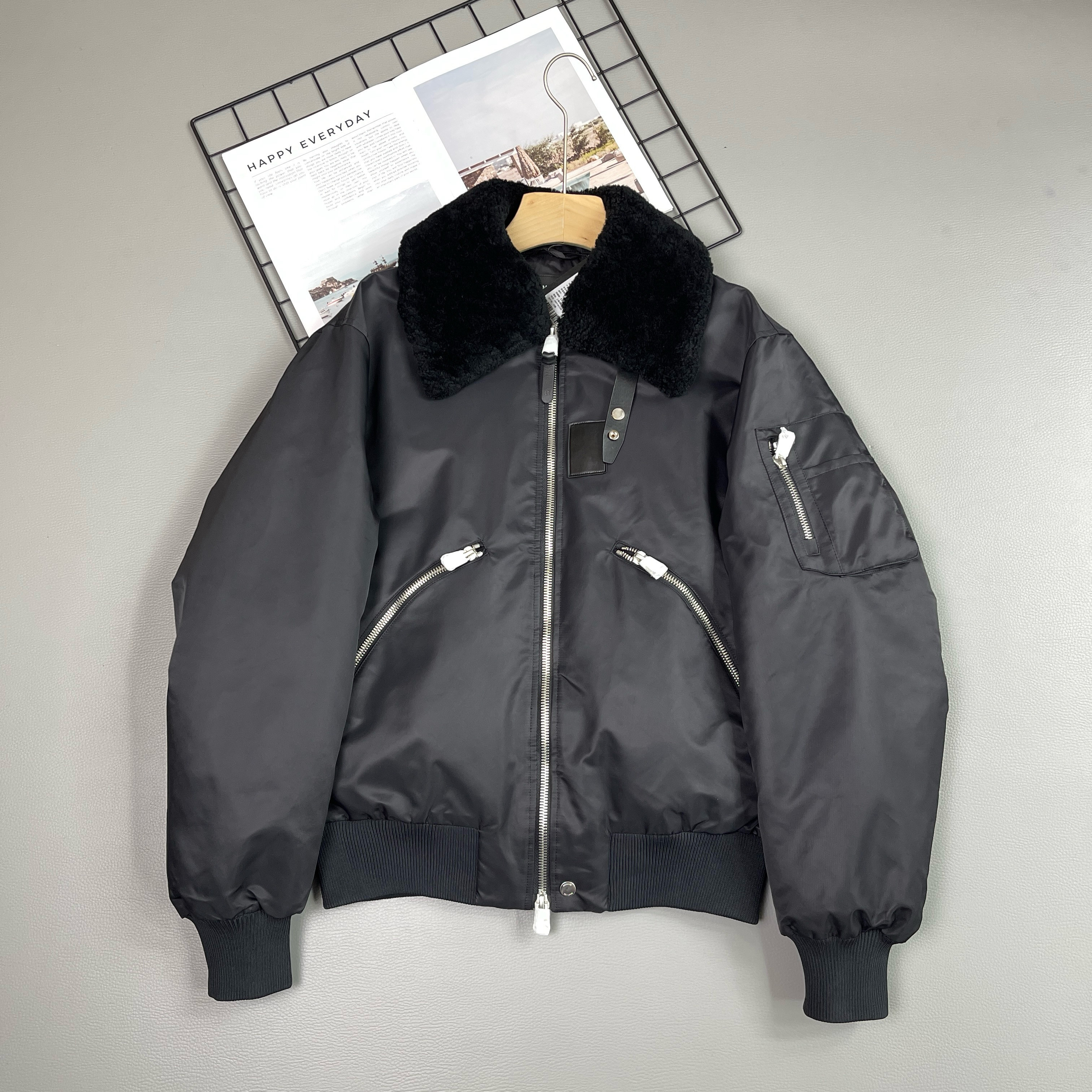 欧单！翻毛领飞行员羽绒服 情侣款防风保暖800蓬90白鸭绒羽绒夹克