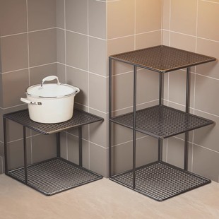 整体橱柜分层架厨房锅架置物架灶台餐具收纳层架水槽下双层锅子分