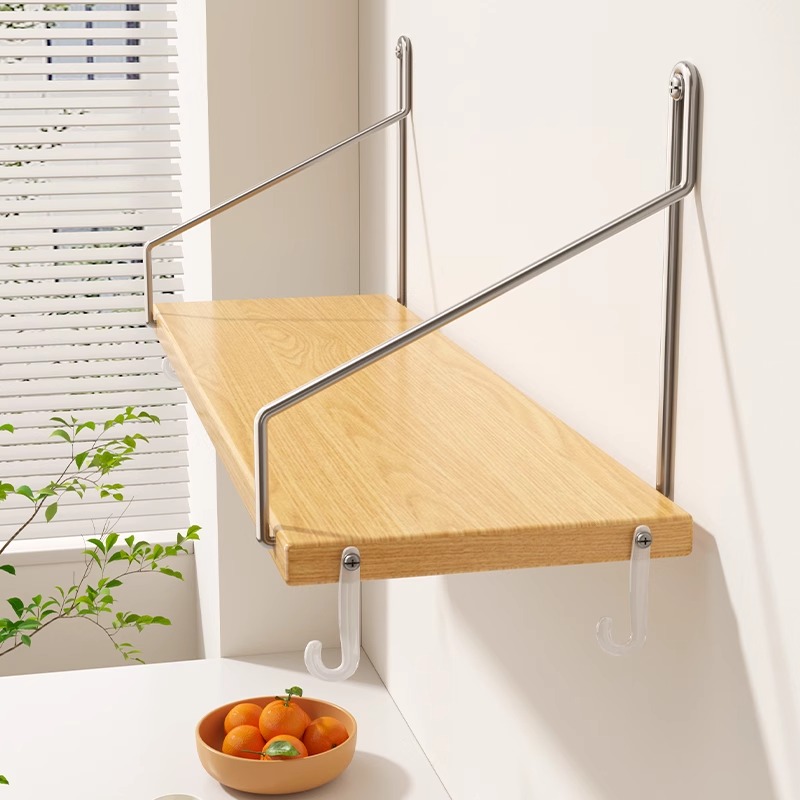 免打孔墙上置物架床头壁挂隔板客厅墙面投影仪路由器架子挂墙书架