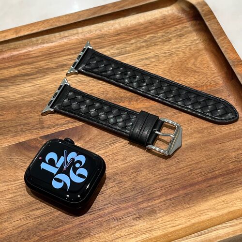 适用于iwatch11简约真皮编织表带