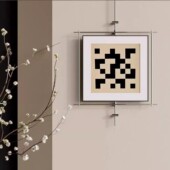 现代简约抽象金属杆装 饰画酒店客厅玄关挂画抽象国风壁画高级感