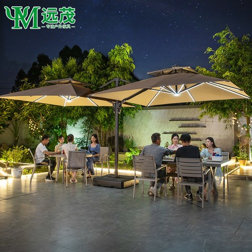 双远茂户外遮阳伞双头罗马伞庭院别墅花园高端室外顶太阳伞棚