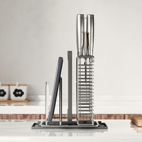 304不锈钢厨房菜刀架置物架筷子筒笼刀具放刀收纳层架板砧板架一