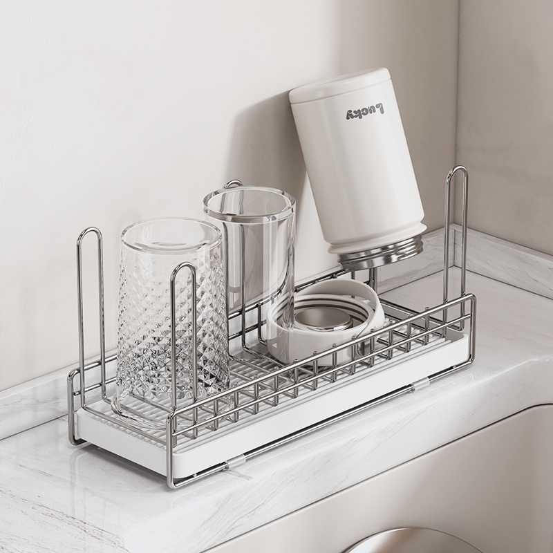 304不锈钢沥水杯架免安装