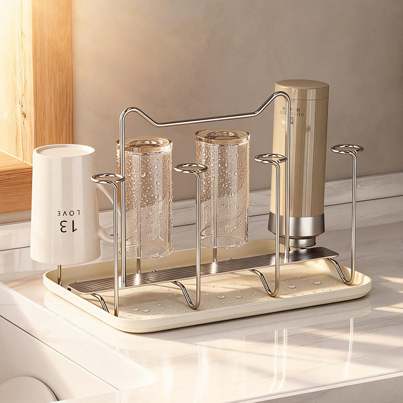 304不锈钢桌面倒挂沥水杯架高颜值厨房收纳架置物架茶杯架子家用,住宅家具,搁板/置物架/家用陈列架,淘宝优惠券,粉丝福利购,淘宝优惠卷