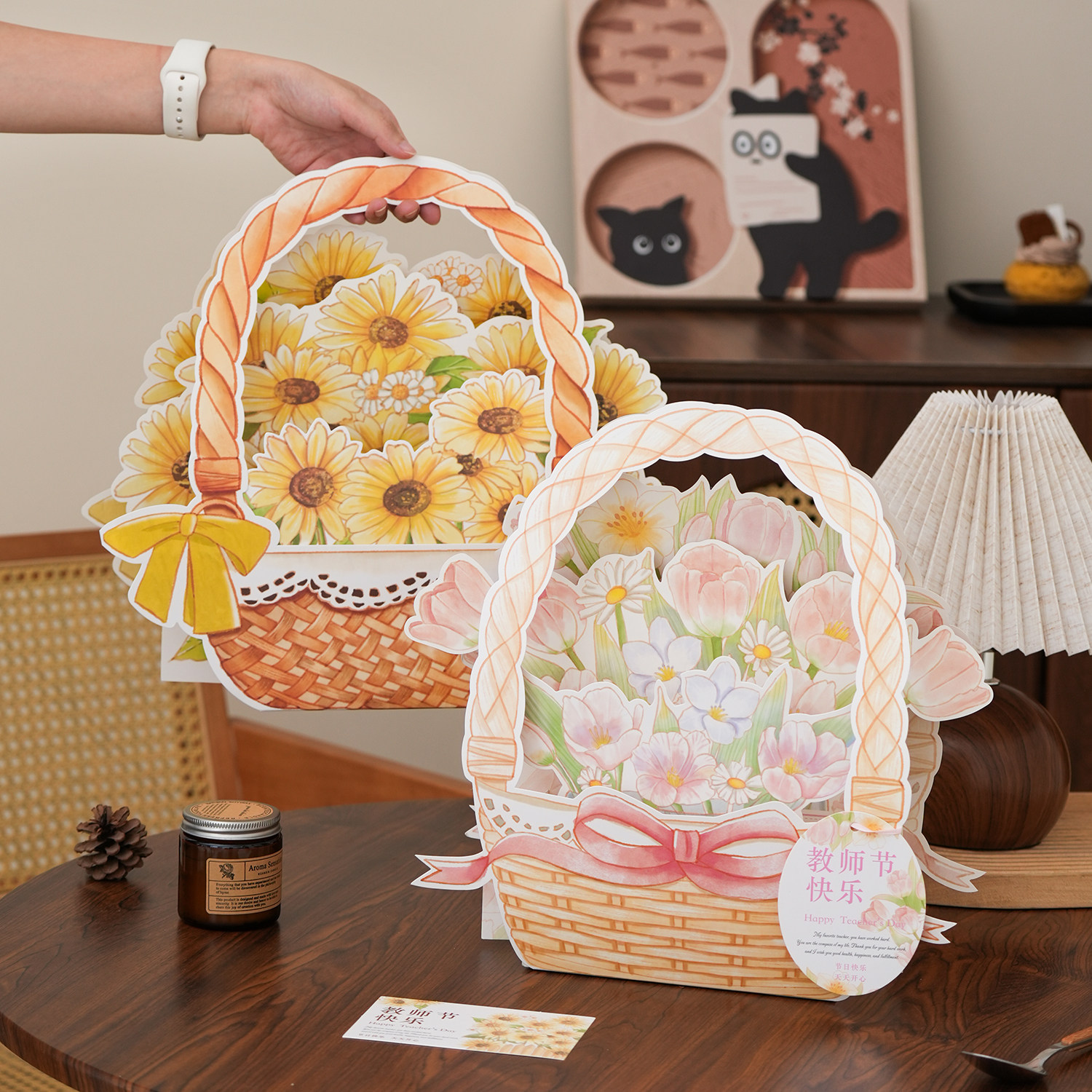 2026新款包装盒子教师节向日葵郁金香花蓝式甜品月饼饼干盒空礼盒