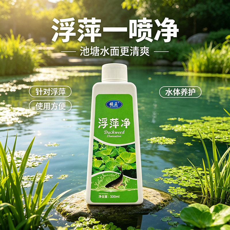 鱼池净水剂鱼塘净水除藻去苔剂青苔清除剂鱼缸除浮萍清池塘变清