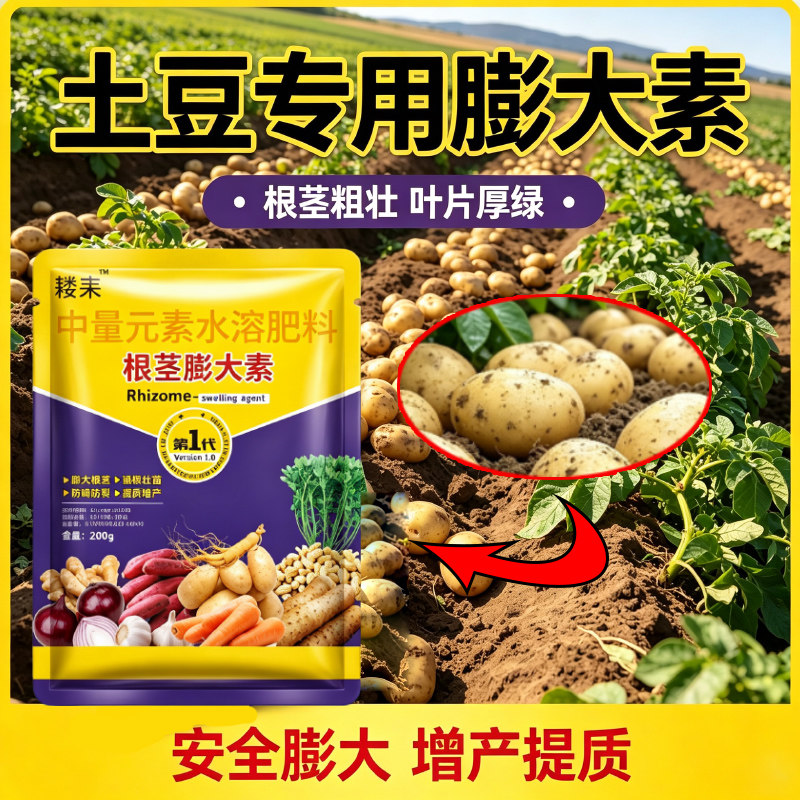 马铃薯土豆膨大素中量元素水溶肥促根茎膨大壮苗抗病提质增收农用