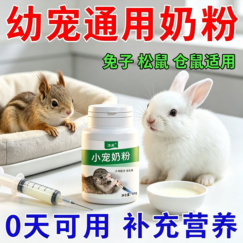 羊奶粉兔子专用无乳糖手养幼兔认主奶粉幼崽奶粉通用松鼠小宠用品