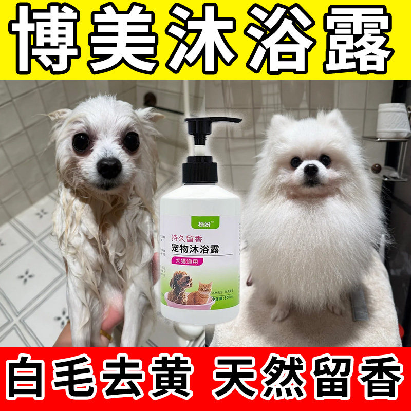 博美专用沐浴露亮白去黄狗狗白毛犬沐浴液宠物狗清洁用品香波