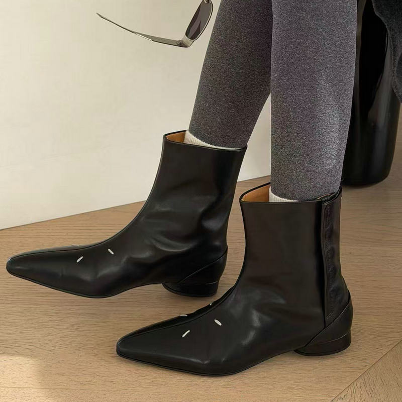 诗歌兰女鞋2025年冬新款切尔西靴