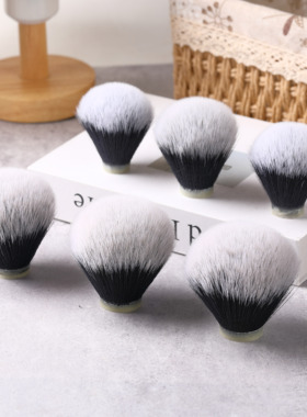 YAQI 黑色白尖毛合成丝柔软高弹剃须刷头胡刷头刷结清洁工具