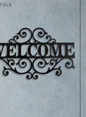 入户门welcome铁艺字母铭牌创意个性壁挂式门店商铺迎客标语挂牌