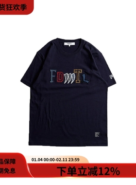 FDMTL 24SS PATCHWORK LOGO TEE纯棉刺绣贴布LOGO宽松圆领短袖T恤
