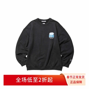 Liberaiders 26SS DIALOGUE BALLOON黑色加绒印花宽松圆领卫衣