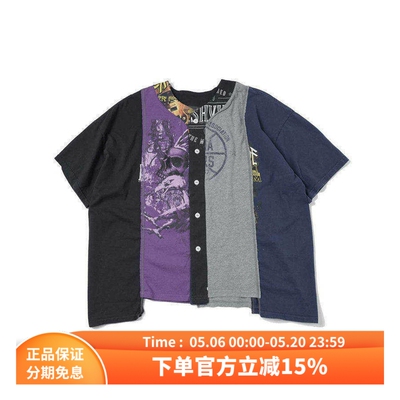 needles古着拼接纯棉棒球衫T恤