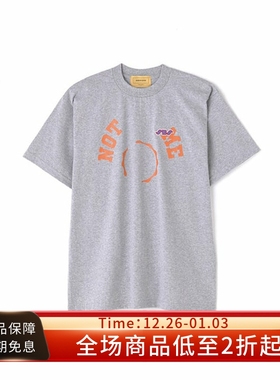 #HPT# SEVENBYSEVEN 21AW灰色纯棉字母印花绣标休闲圆领短袖Tee