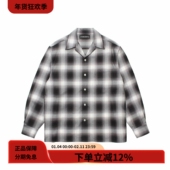 MARIA SHIRT渐变格纹开领宽松长袖 25FW WACKO OPEN COLLAR 衬衫