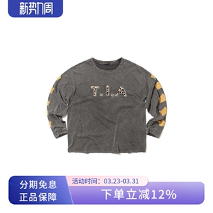 TEE复古水洗破坏爆裂印花纯棉宽松长袖 T.I.A T恤 24FW 961Brand