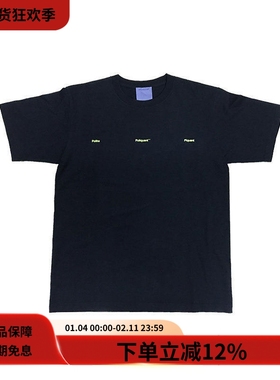 #HPT#POLIQUANT Plumbling TEE黑色纯棉logo印花休闲宽松短袖T恤