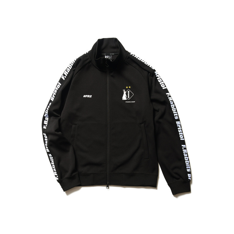 串标黑色立领夹克运动衫