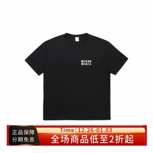 MARIA TEE黑色水洗重磅纯棉印花短袖 25SS WEIGHT T恤 HEAVY WACKO