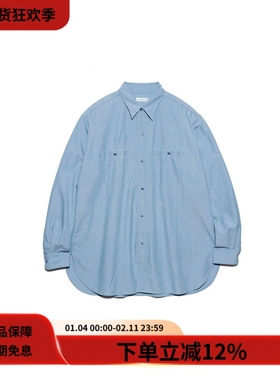 nanamica 25SS Chambray Shirt日系休闲宽松廓形水洗蓝长袖衬衫