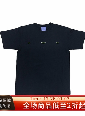 #HPT#POLIQUANT Plumbling TEE黑色纯棉logo印花休闲宽松短袖T恤