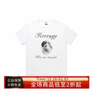 VON WACKO ELLEN 25SS UNWERTH白色重磅纯棉印花宽松T恤 MARIA