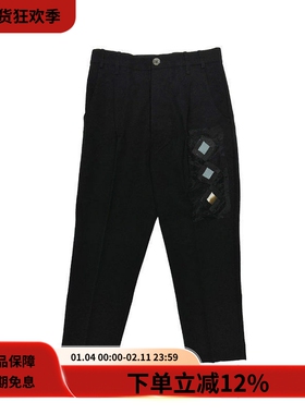 #HPT#SONG FOR THE MUTE 22AW黑色廓形垂坠直筒锥形九分休闲西裤