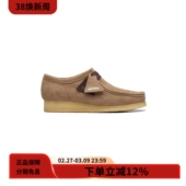 男 莫卡辛鞋 Clarks其乐Wallabee复古麂皮低帮休闲鞋 生胶底袋鼠鞋