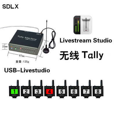 强氧无线Tally灯USB接口接入型号USB-Livestudio支持红色和绿色