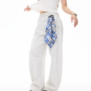 弯刀宽松COLDSTONE别致可拆卸裤拉链美式阔腿裤方巾