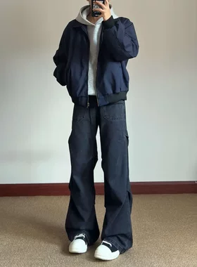 Blog复古宽松褶皱直筒工装裤ALLFIT 
