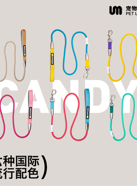 UNMIXED撞色牵引绳单拖带猫狗链子外出牵引绳泰迪柯基遛狗绳遛猫