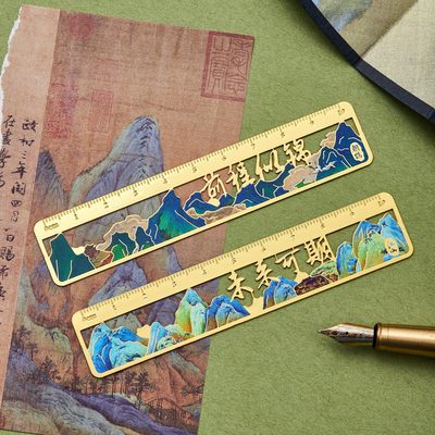 金属黄铜尺子书签古典中国风文创
