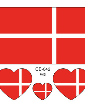Danish丹麦国旗子Denmark一次性脸贴纸足球助威加油活动国际flag