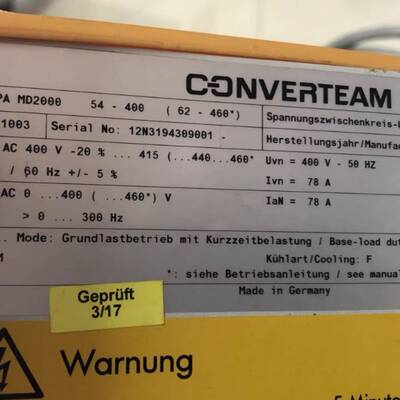 议价CONVERTEAM变频器APA MD2000适用