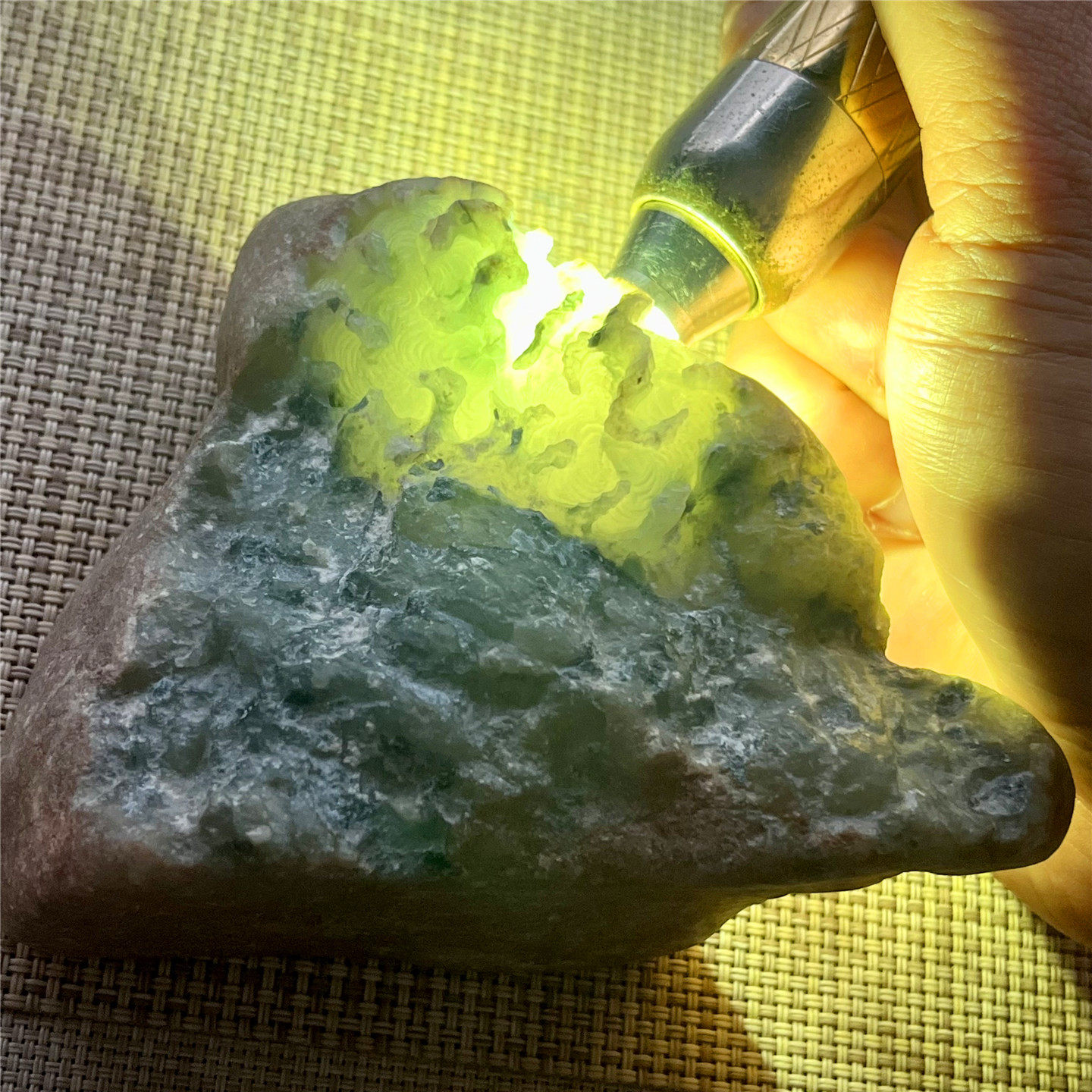 天然老坑翡翠玉石木那冰种起罡味