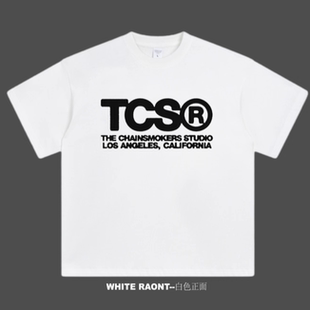 【ABCMJ】The Chainsmokers TCS美式重磅小领口纯棉短袖