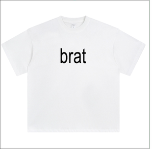 重磅纯棉宽松短袖 自制charliXCX查莉brat周边T恤美式 ABCMJ