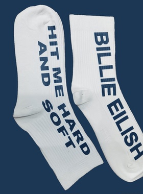 【ABCMJ】自制碧梨Billieelish周边HMHAD纯棉加密高帮袜