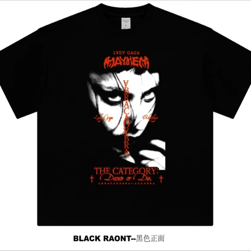 【ABCMJ】Lady gaga周边新专MAYHEM海报美式重磅纯棉宽松短袖
