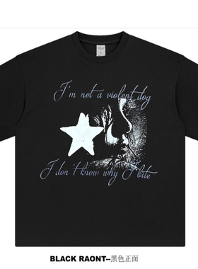 【ABCMJ】False Perception VIOLENCE直喷印花美式重磅纯棉短袖