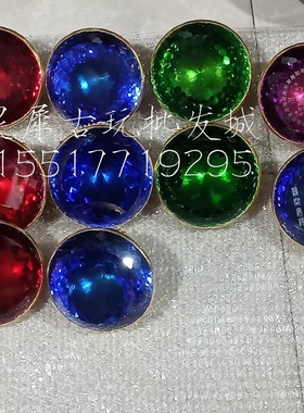 古玩旧藏十公分刚玉包金宝石装饰摆件收藏送礼佳品珍藏带盒工艺品