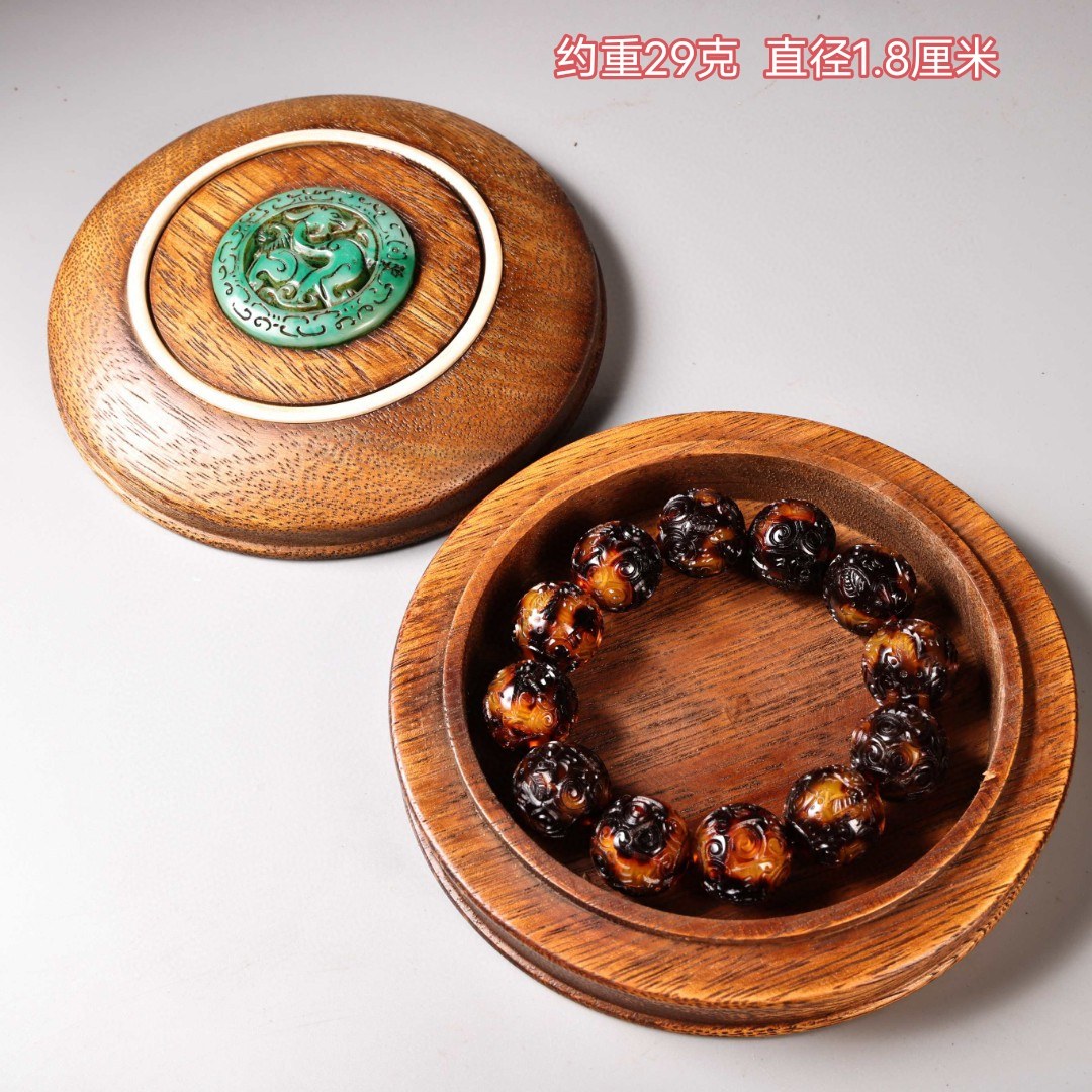 旧古风花梨木镶嵌古龙圆形手串盒实木首饰盒手链瑁手串,饰品/流行首饰/时尚饰品新,手链,淘宝优惠券,粉丝福利购,淘宝优惠卷